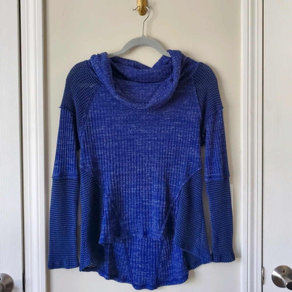 Blue turtleneck